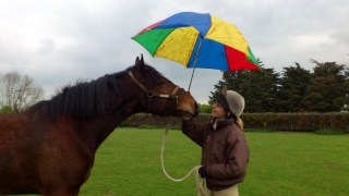 Bridget with umbrella